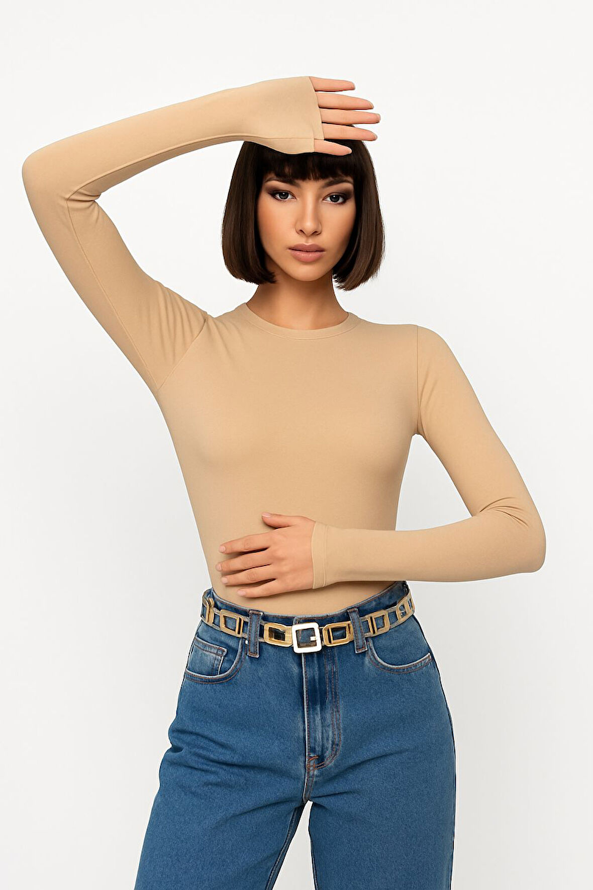 Kadın File Dokulu Uzun Kollu Bluz – Hafif & Cesur Stil