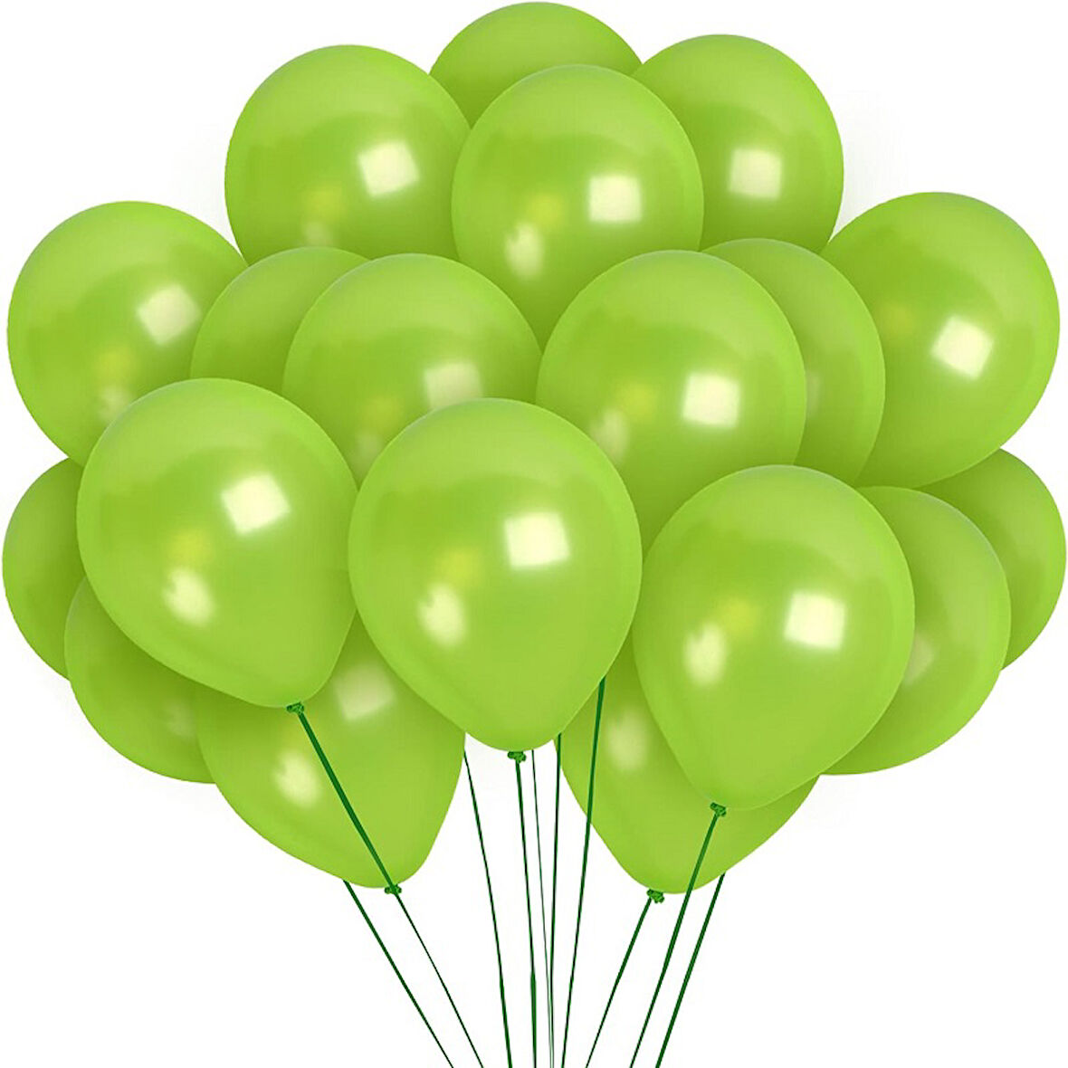 25 ADET VIP KALİTE PARLAK METALİK YEŞİL BALON HELYUM GAZI UYUMLUDUR SHINY METALLIC GREEN BALLOON