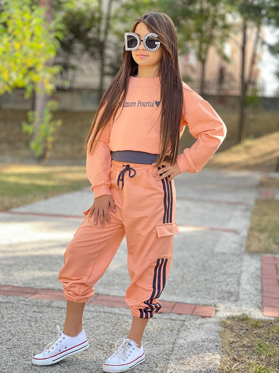 Amour Tarz 3'lü Kız Çocuk Eşofman Takım - 4/14 Yaş - 31556