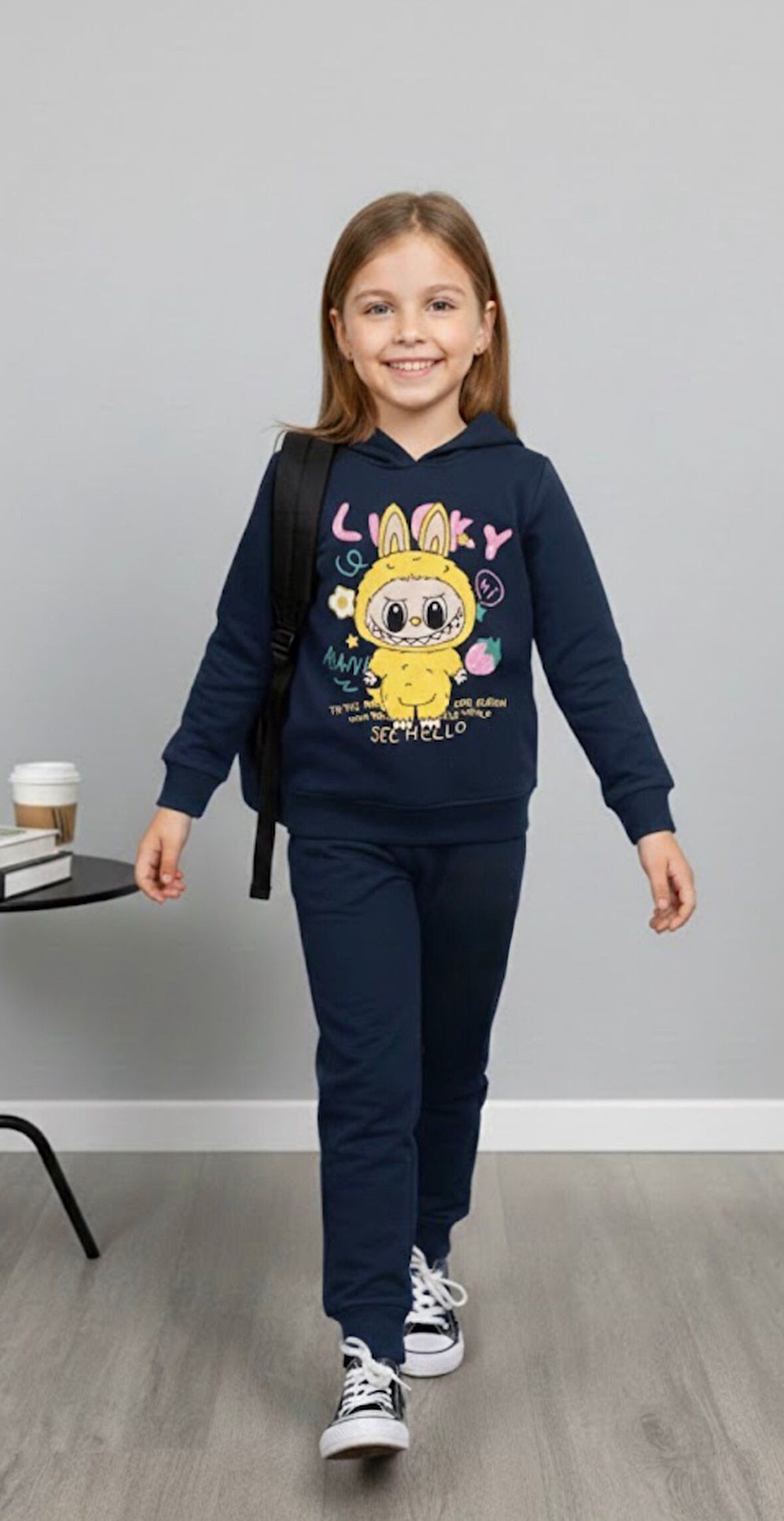 Baskılı Kız Çocuk Eşofman Takım - 6/10 Yaş - 31573