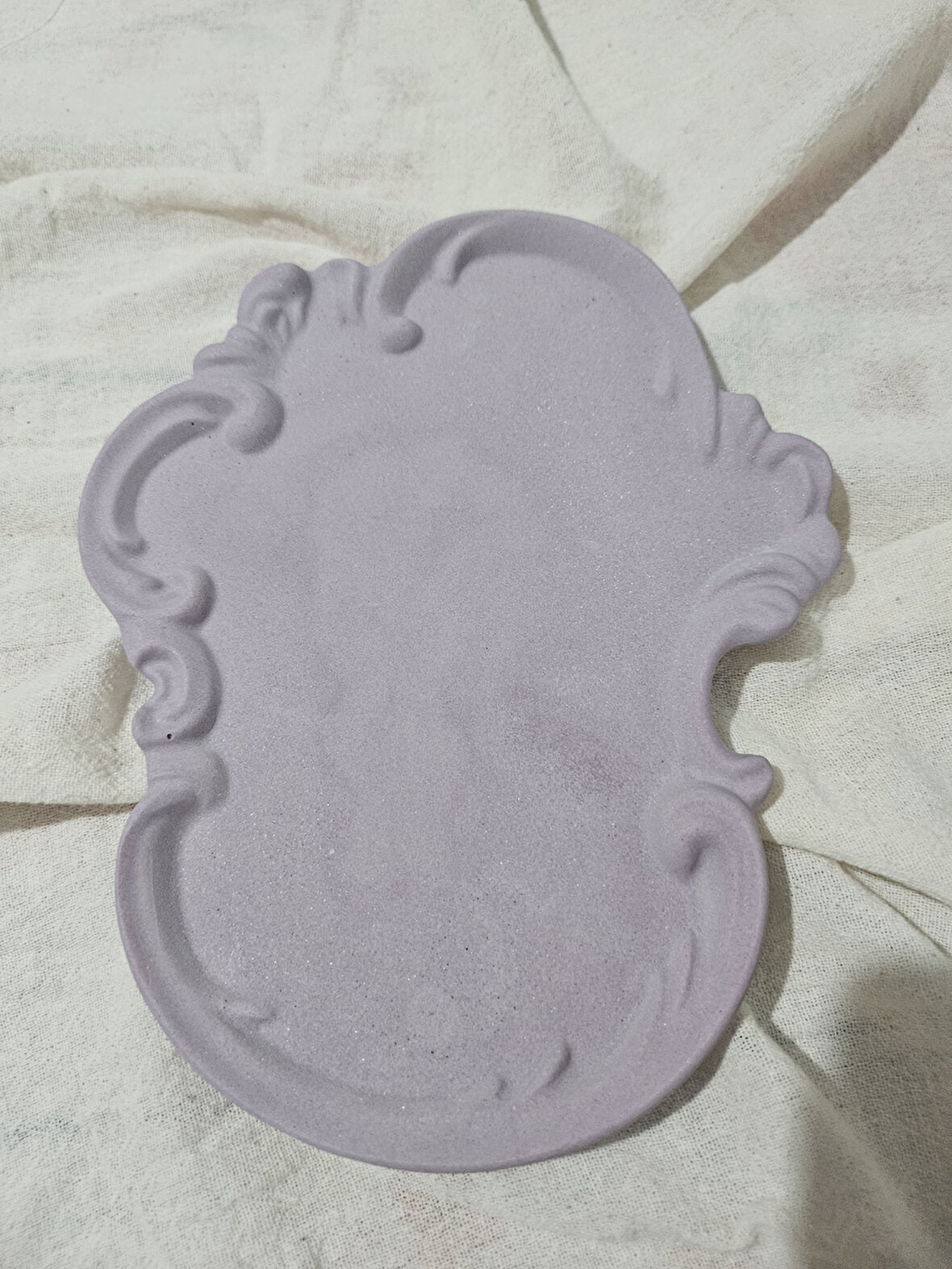 Taş Tozu El Yapımı Nişanlık Sunumluk ve Mumluk Tepsi – Şık Dekoratif Tasarım (30x23 cm)