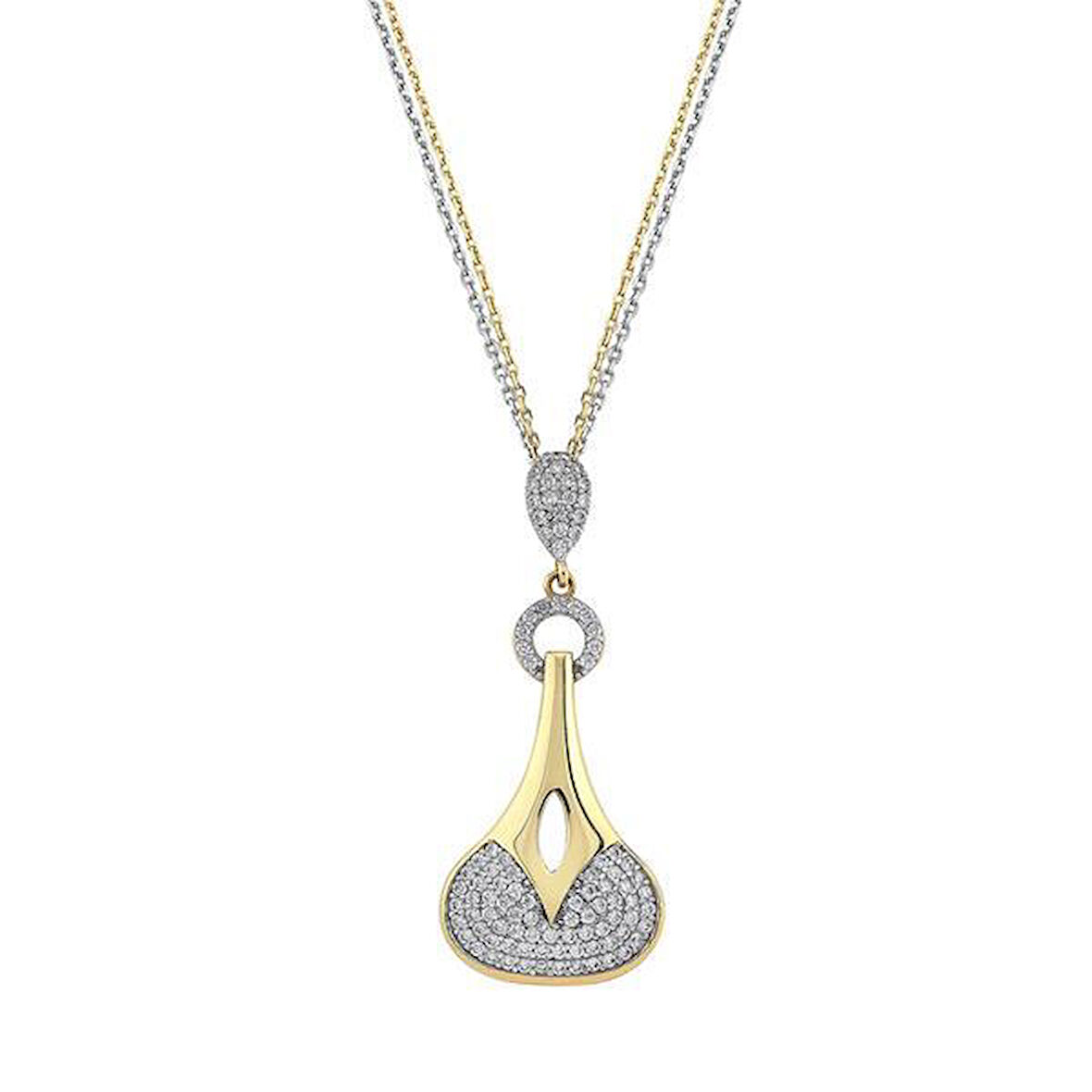 Altın Taşlı Set Kolye