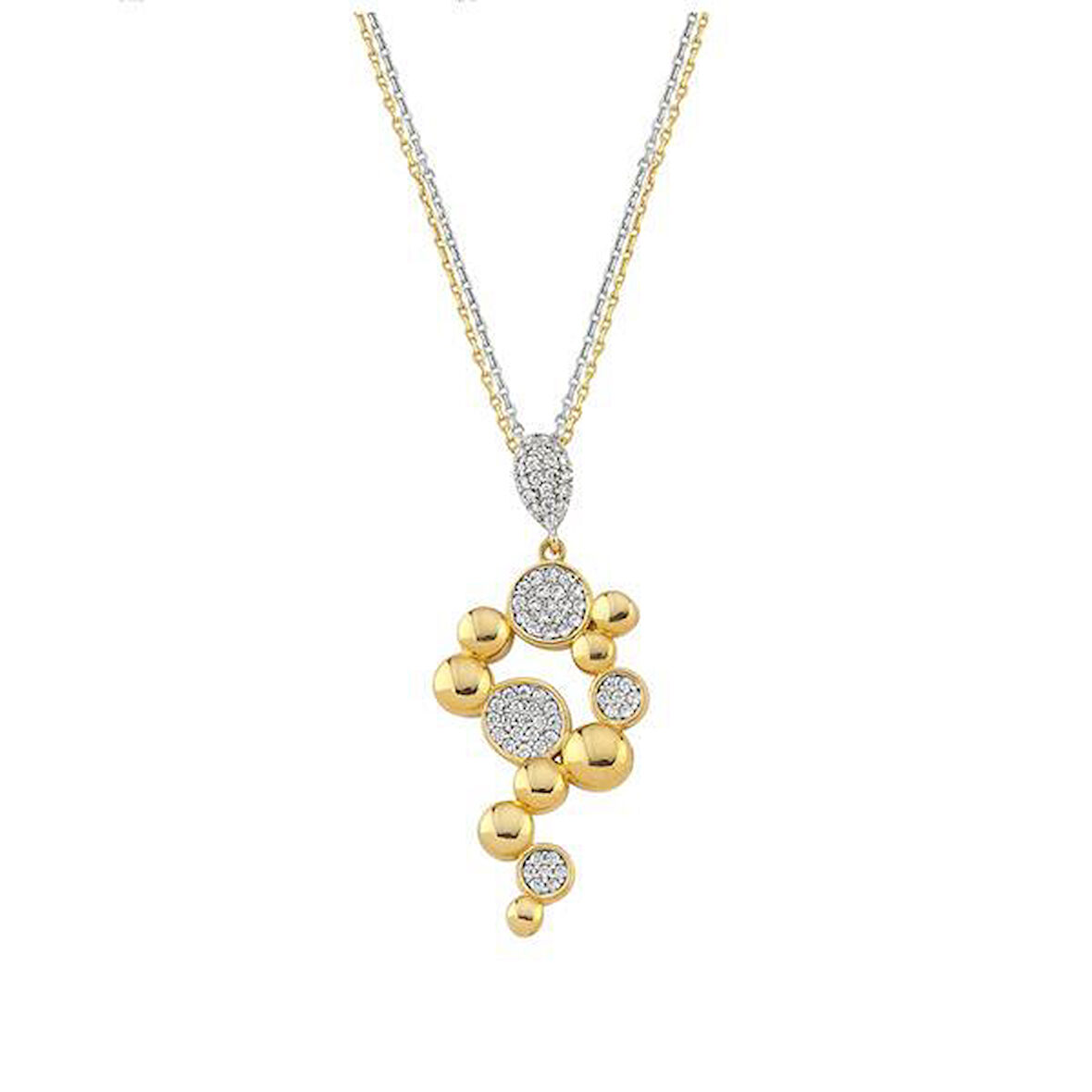 Altın Taşlı Set Kolye