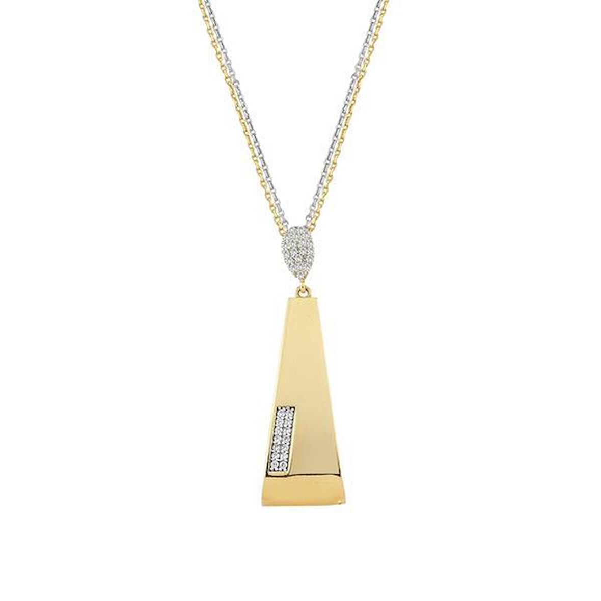 Altın Taşlı Set Kolye