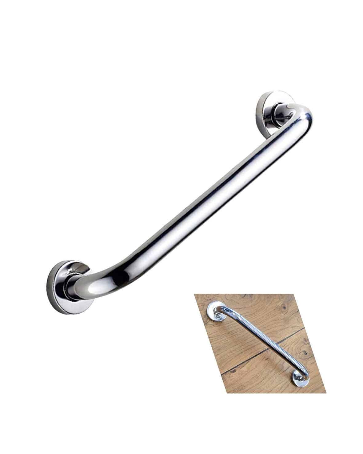 ​​​​​​​Duşakabin İçi Yaşlı ve Bedensel Engelli Tutunma Aparatı | 9x30 cm Krom Metal Tutma Barı | Güvenli Dayanıklı Tasarım | Otel Buklet Serisi