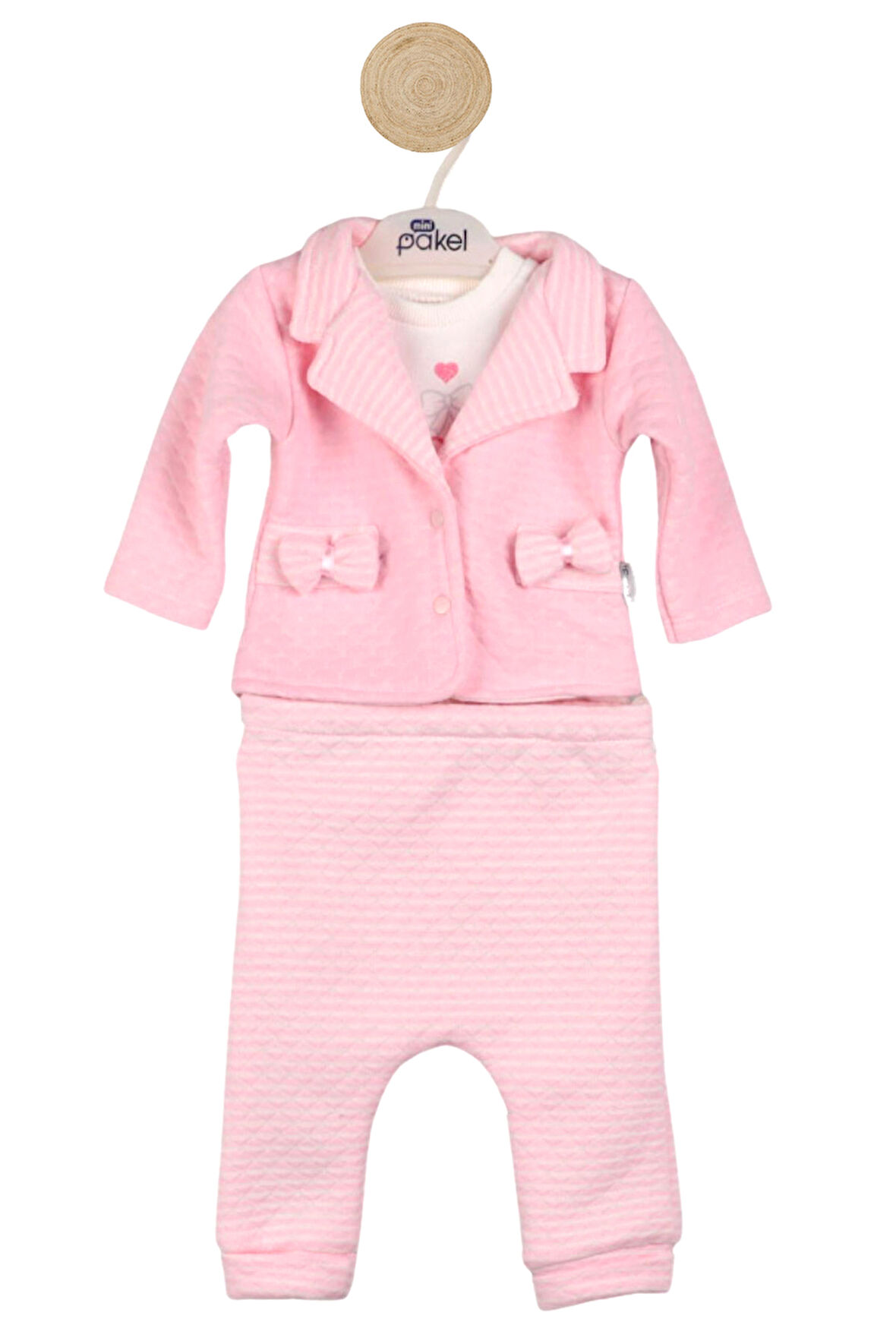 Kız Bebek Takım Fiyonklu 3’lü Takım