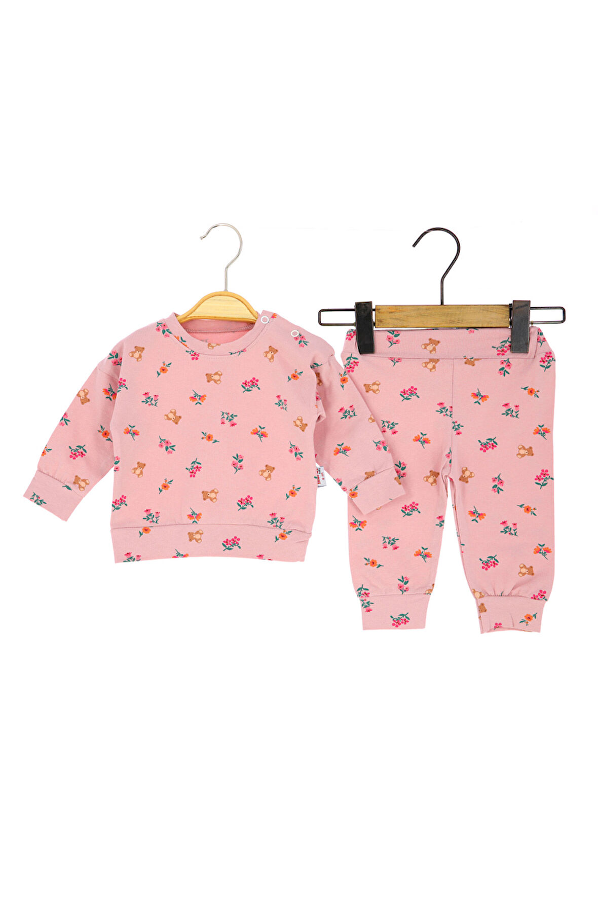 Kız Bebe Takım Çiçek Baskılı