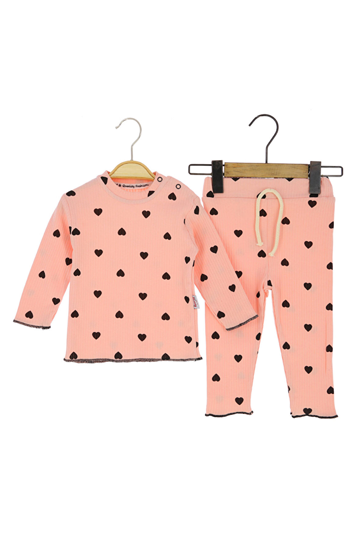 Kız Bebe Takım Fitilli Kalpli