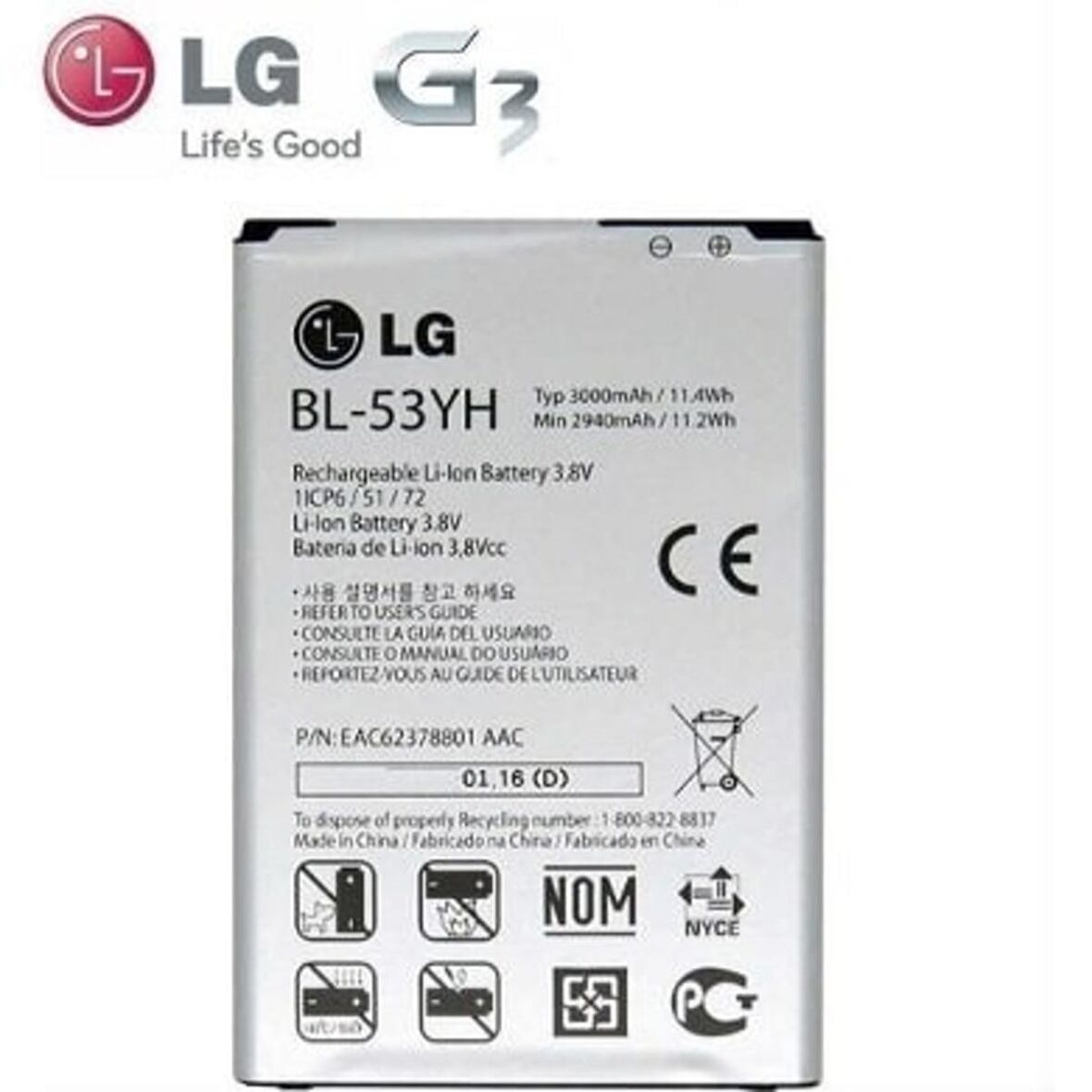 Axya Lg G3 Uyumlu Batarya Pil Bl-53Yh Servis