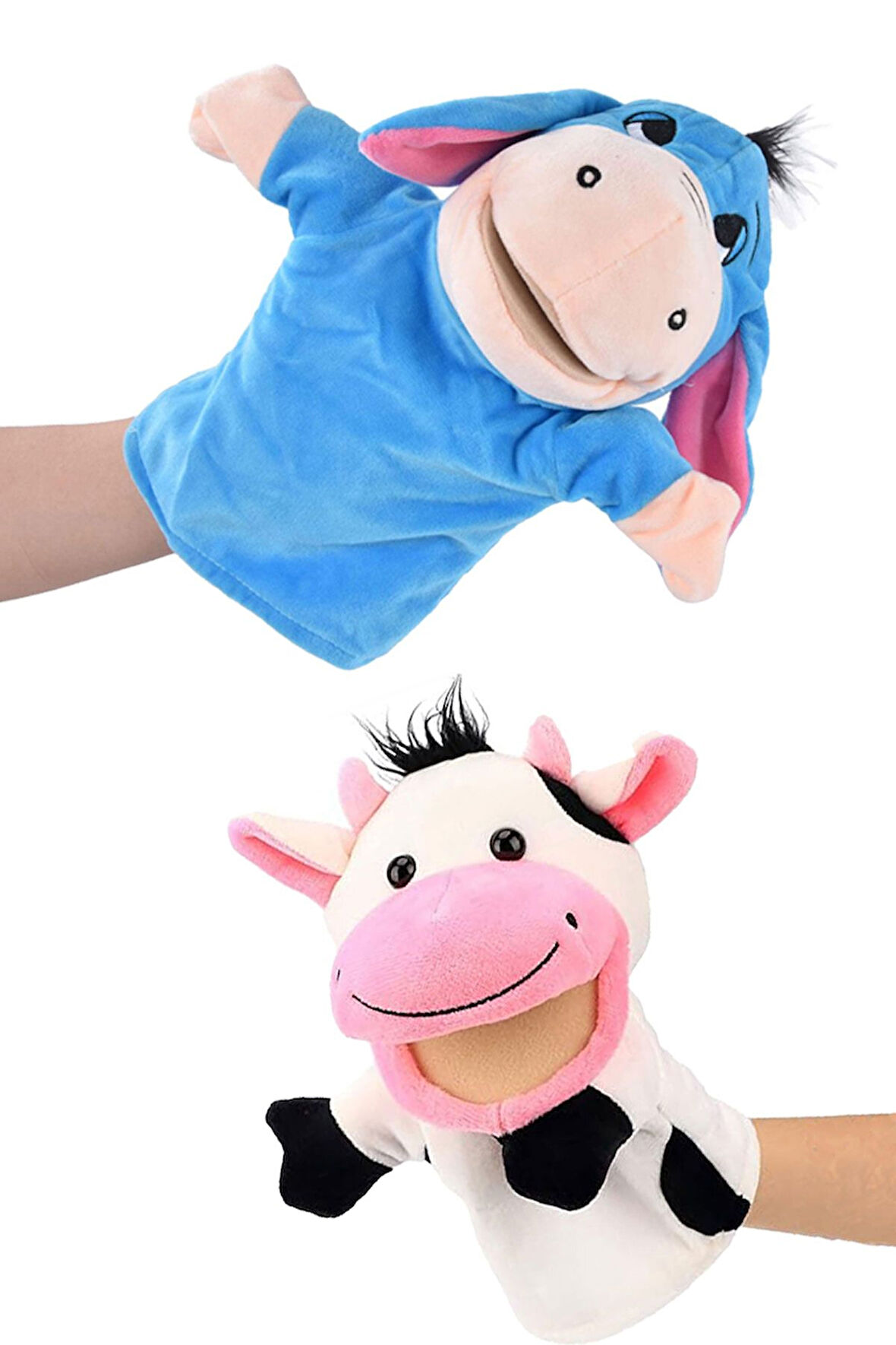 Kukla Ağzı Hareket Edebilen Peluş 2'li Kukla