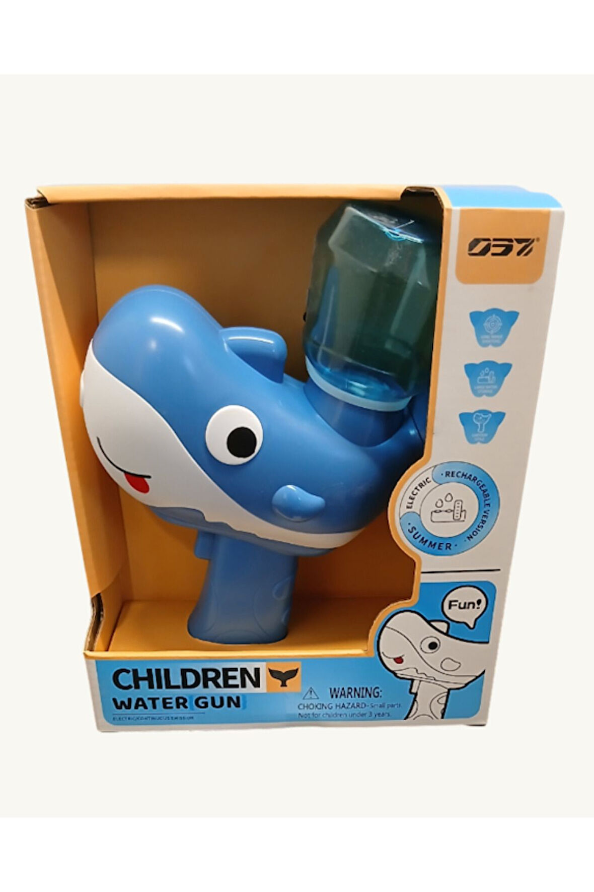 Şarjlı Su Hazneli Sevimli Yunus Oyuncak Su Tabancası MAvi