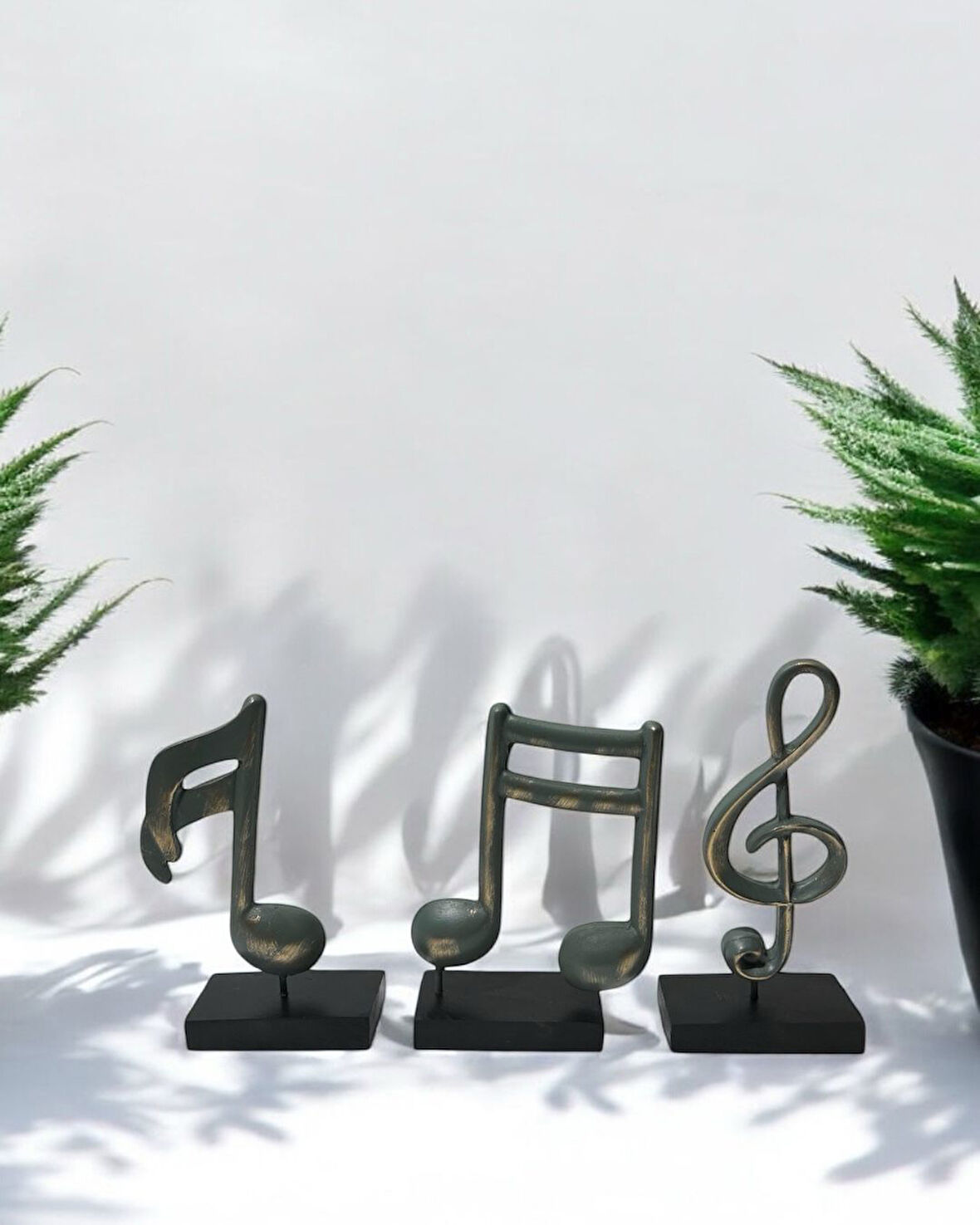3'lü Müzik Notası Dekoratif Obje