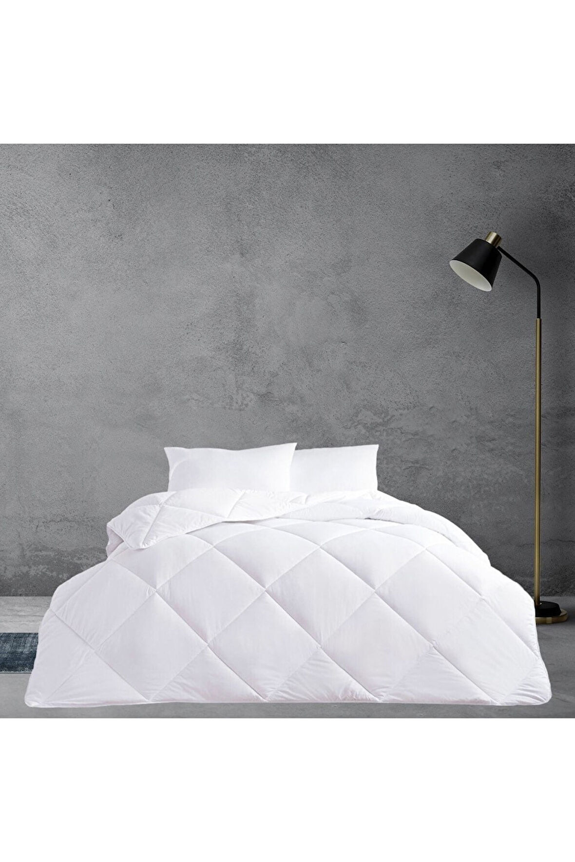 Çift Kişilik Lüx Mikrofiber Yorgan | Beyaz | Battal Boy | 215x225