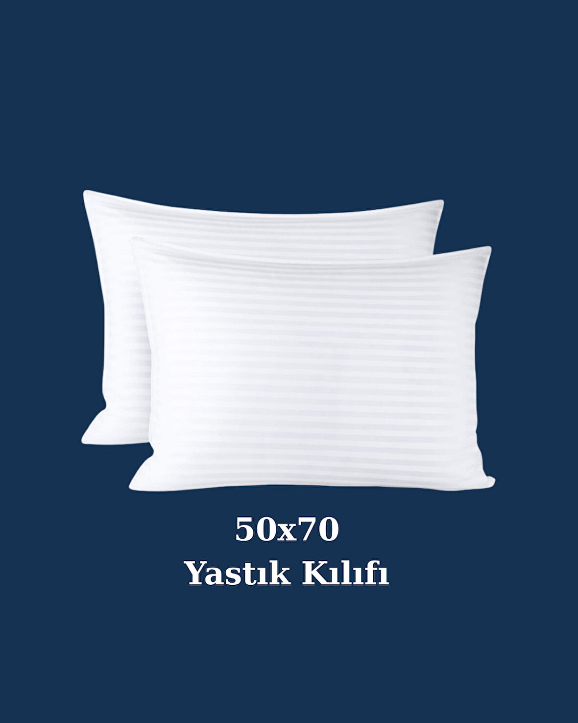Otel Tipi Lüks Yastık Kılıfı | 83 Tel Pamuk Saten Çizgili Kumaş | 50x70