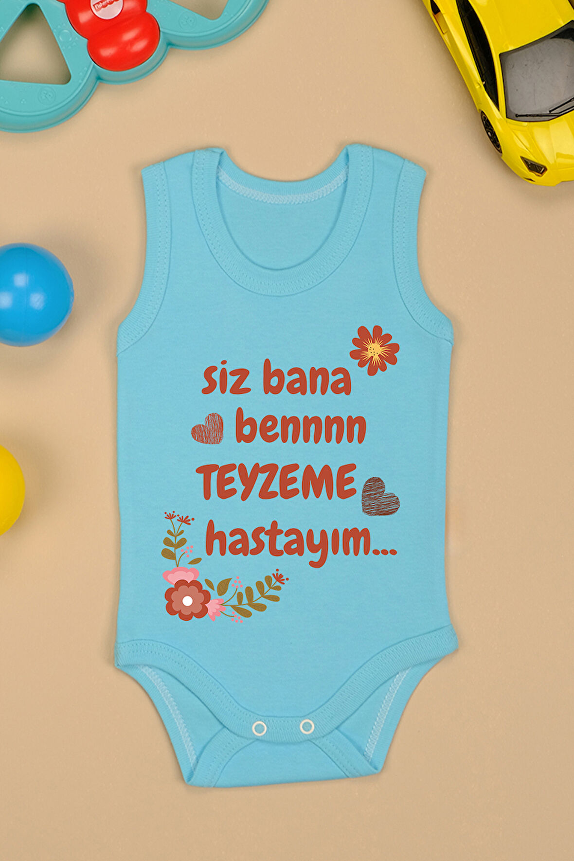 Pamuklu Teyzeme Hastayım Baskılı Çıtçıt Body Zıbın