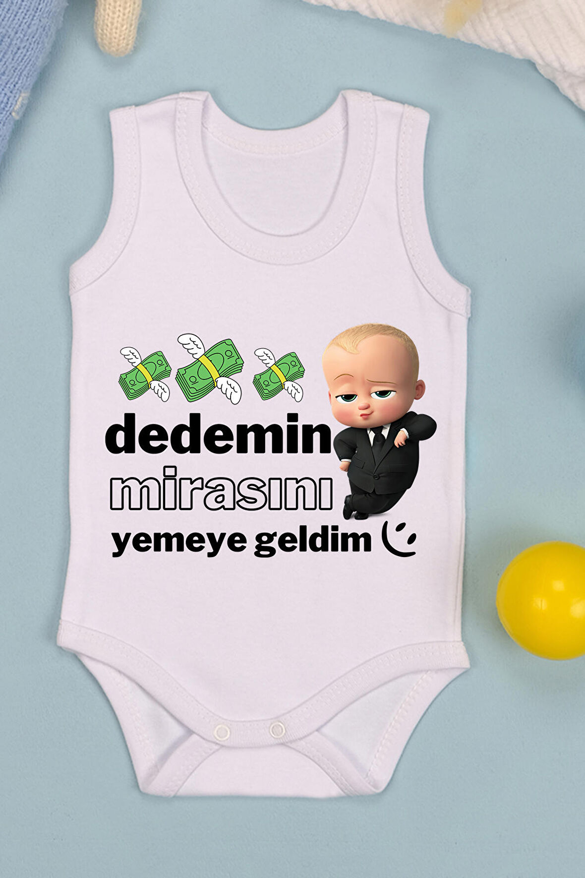 Dedemin Mirasını Yemeye Geldim Baskılı Çıtçıt Body Zıbın