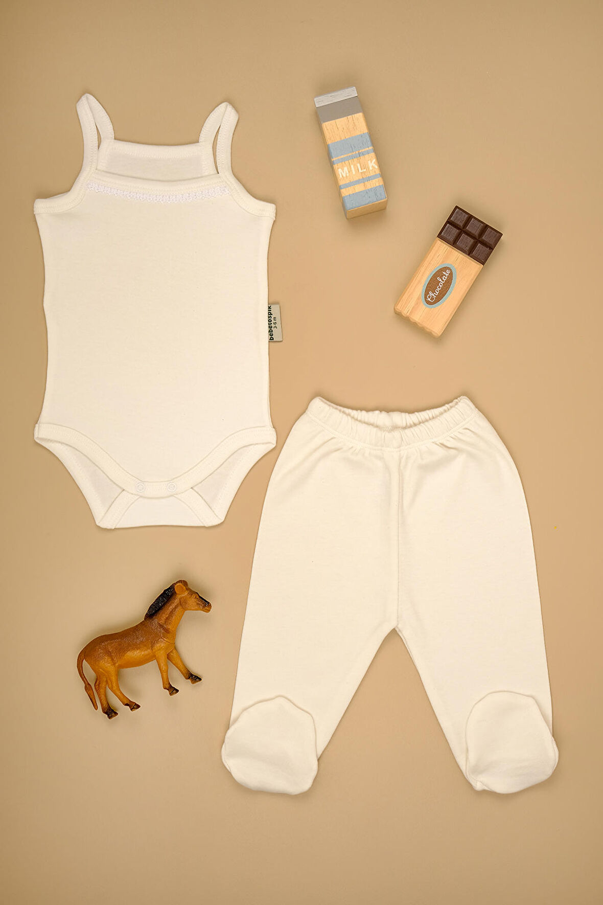 İp Askılı Dantel Detaylı Kız - Erkek Bebek & Çocuk Patikli Takım