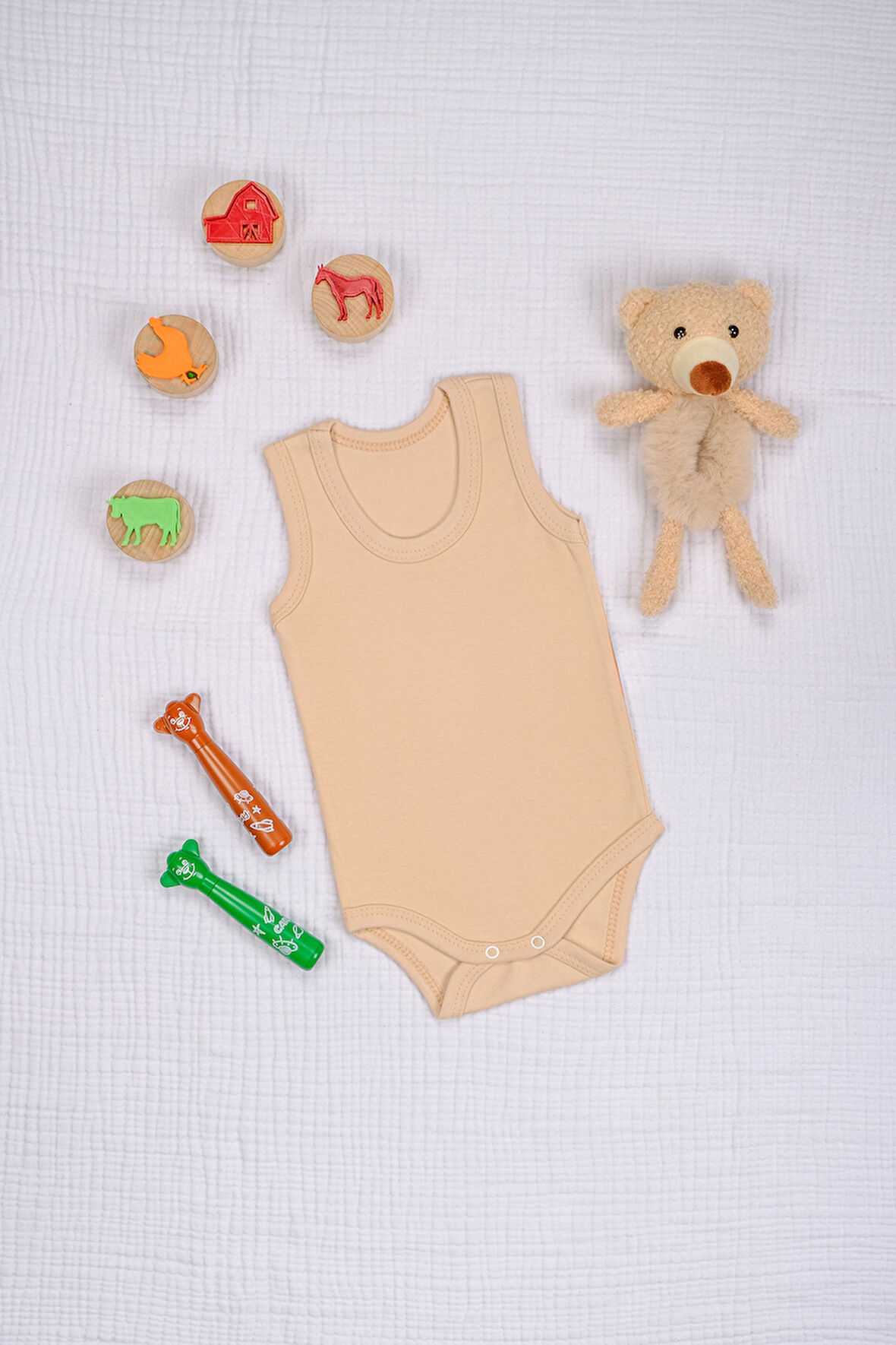 Pamuklu Kalın Askılı Yumuşak Çıtçıt Body Zıbın