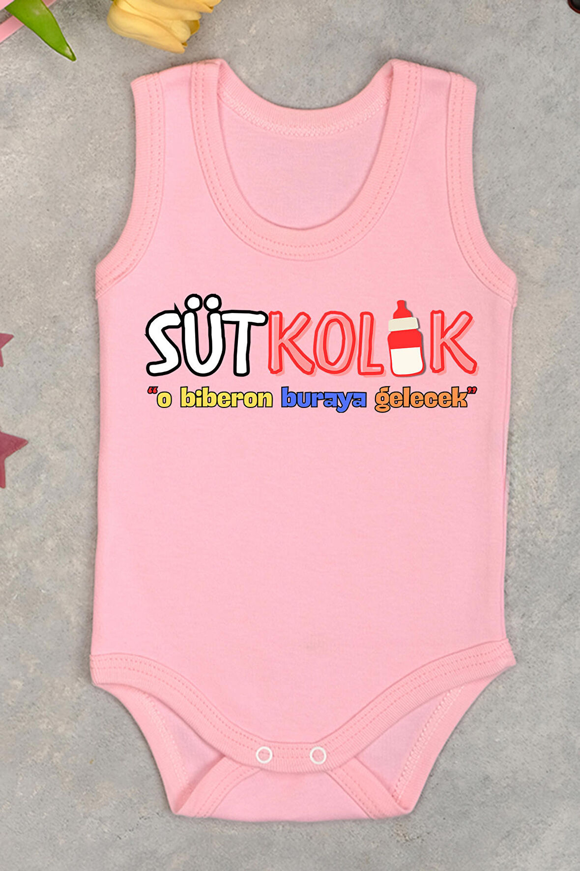 Sütkolik Baskılı Pamuk Atlet Zıbın