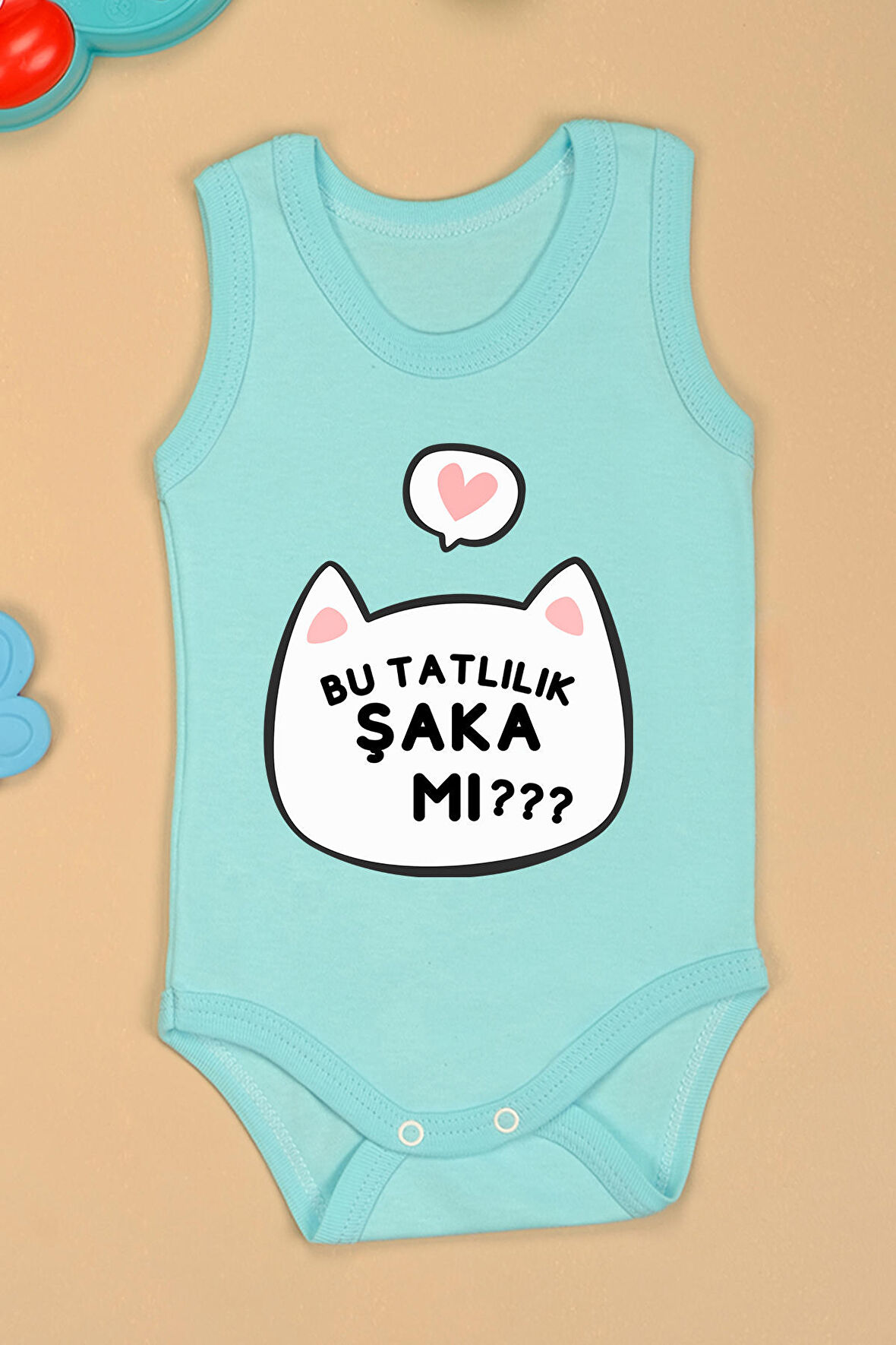 Pamuklu Bu Tatlılık Şaka Mı Baskılı Çıtçıt Body Zıbın