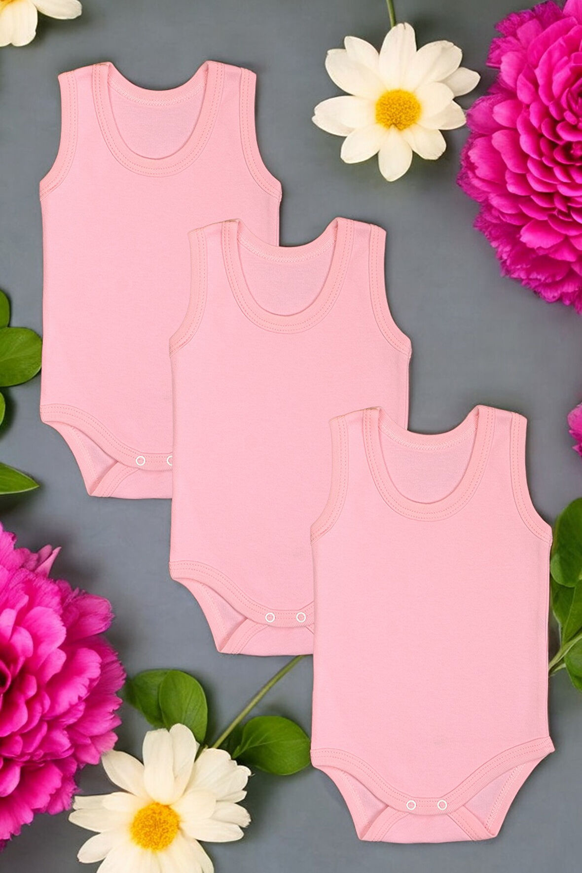 3'lü Paket Pamuklu Atlet Zıbın