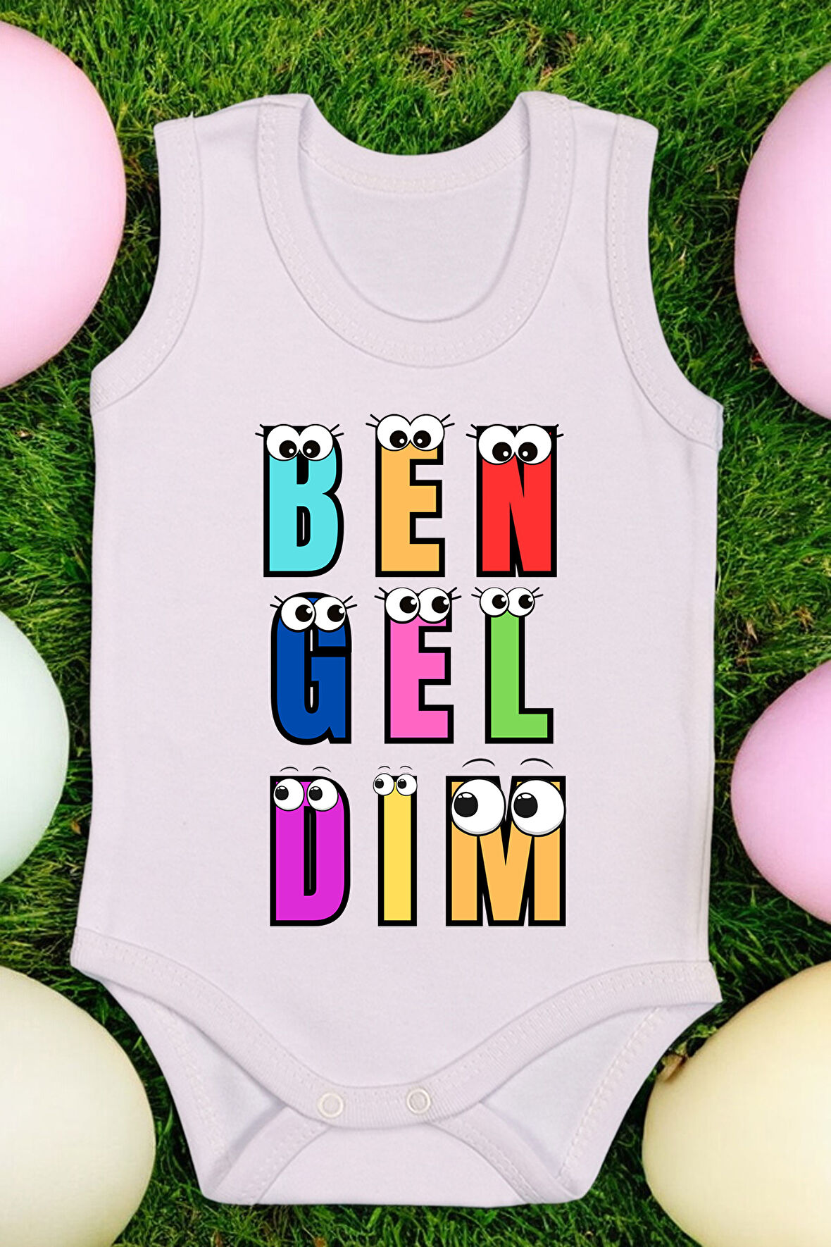 Ben Gel Dim Baskılı Pamuk Atlet Zıbın