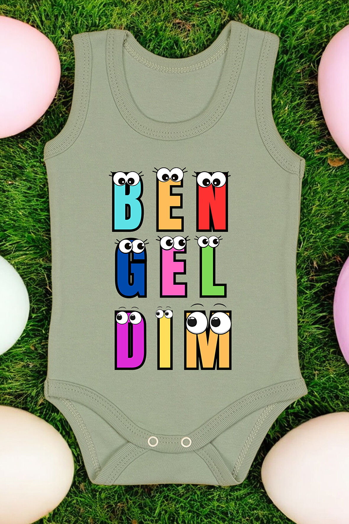 Ben Gel Dim Baskılı Pamuk Atlet Zıbın