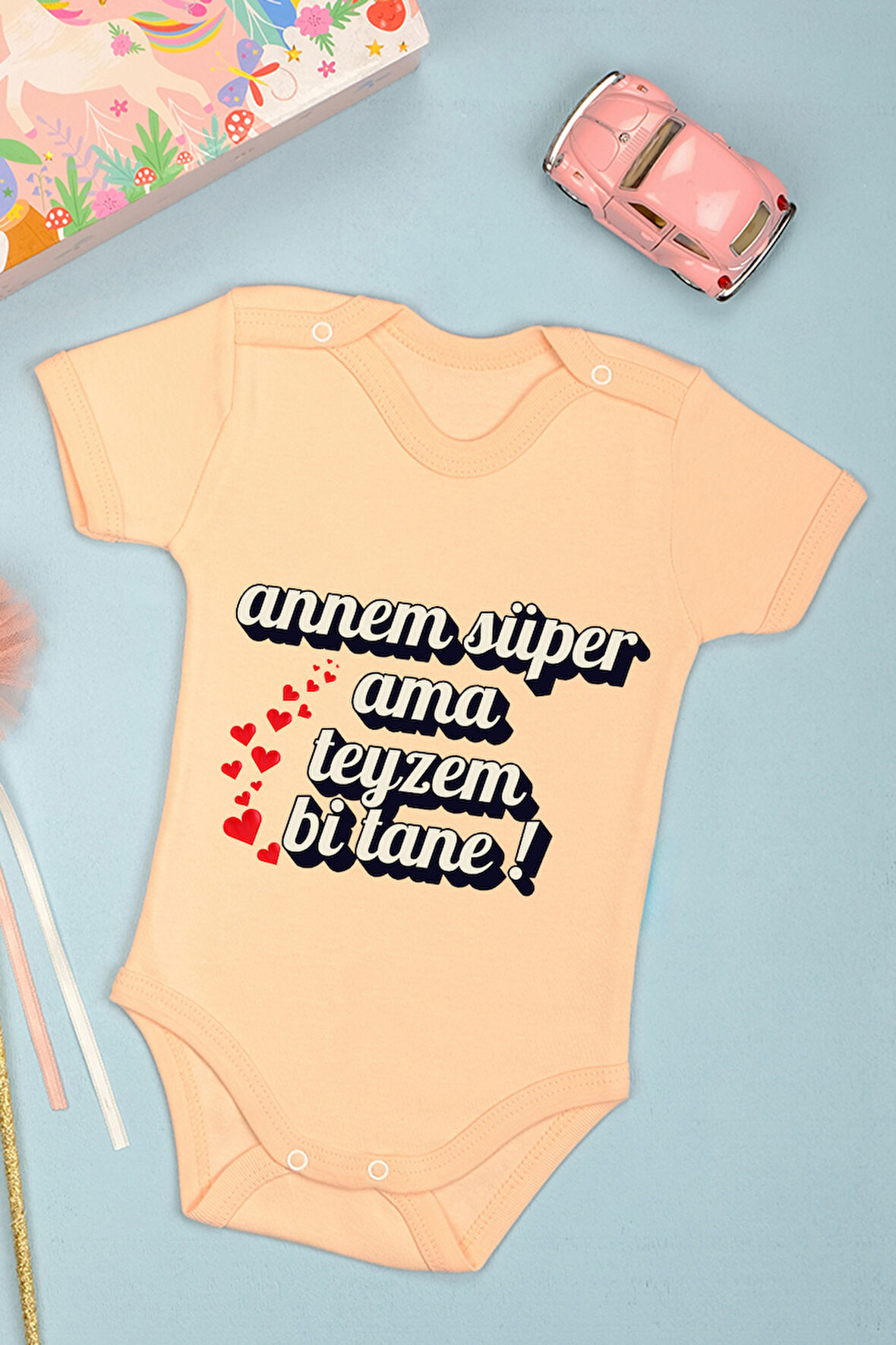 Teyzem bi tane Baskılı Omuz Çıt Çıt Zıbın