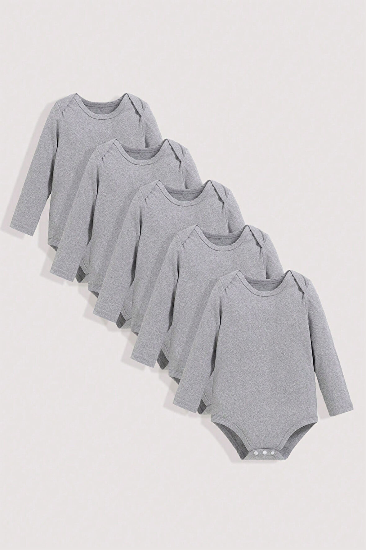 %100 Pamuk Uzun Kollu Yumuşak Doku 5'li Paket Zıbın