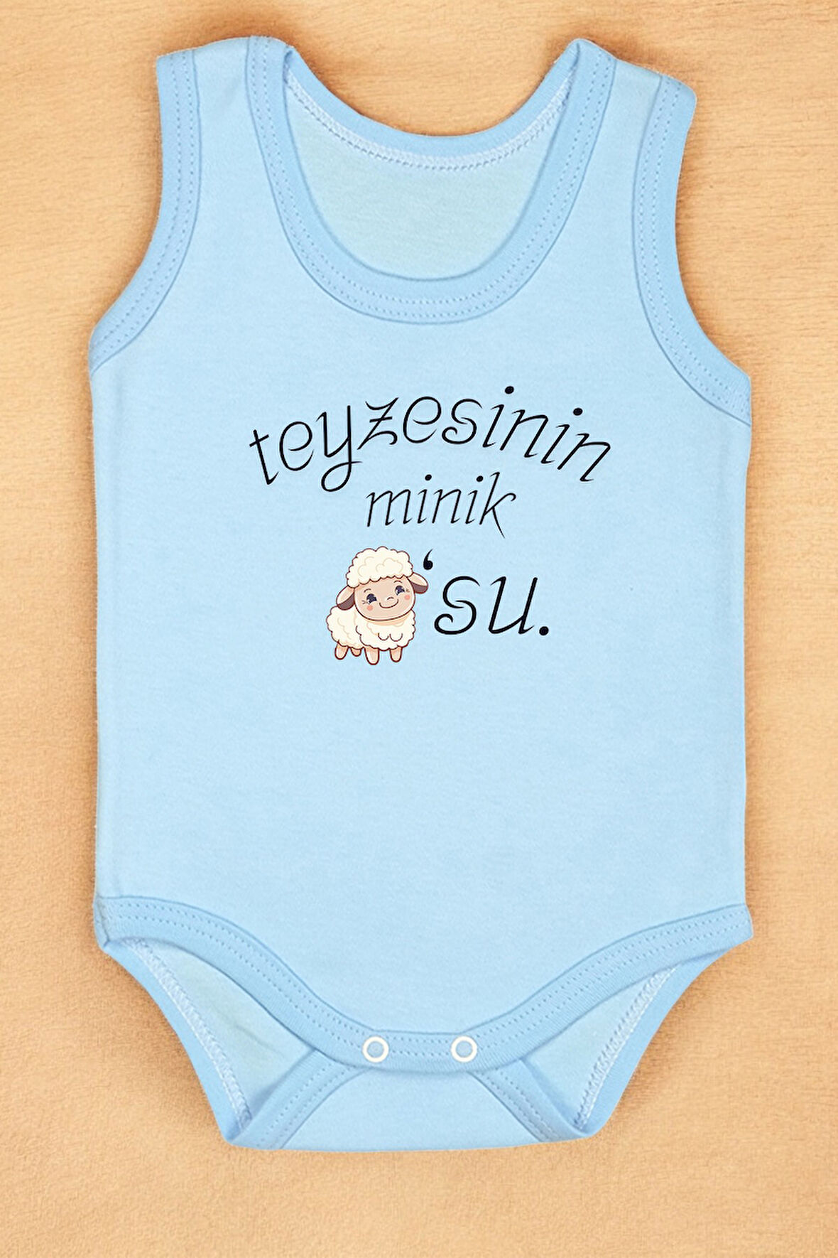 %100 Pamuk Teyzesinin Minik Kuzusu Baskılı Zıbın & Body