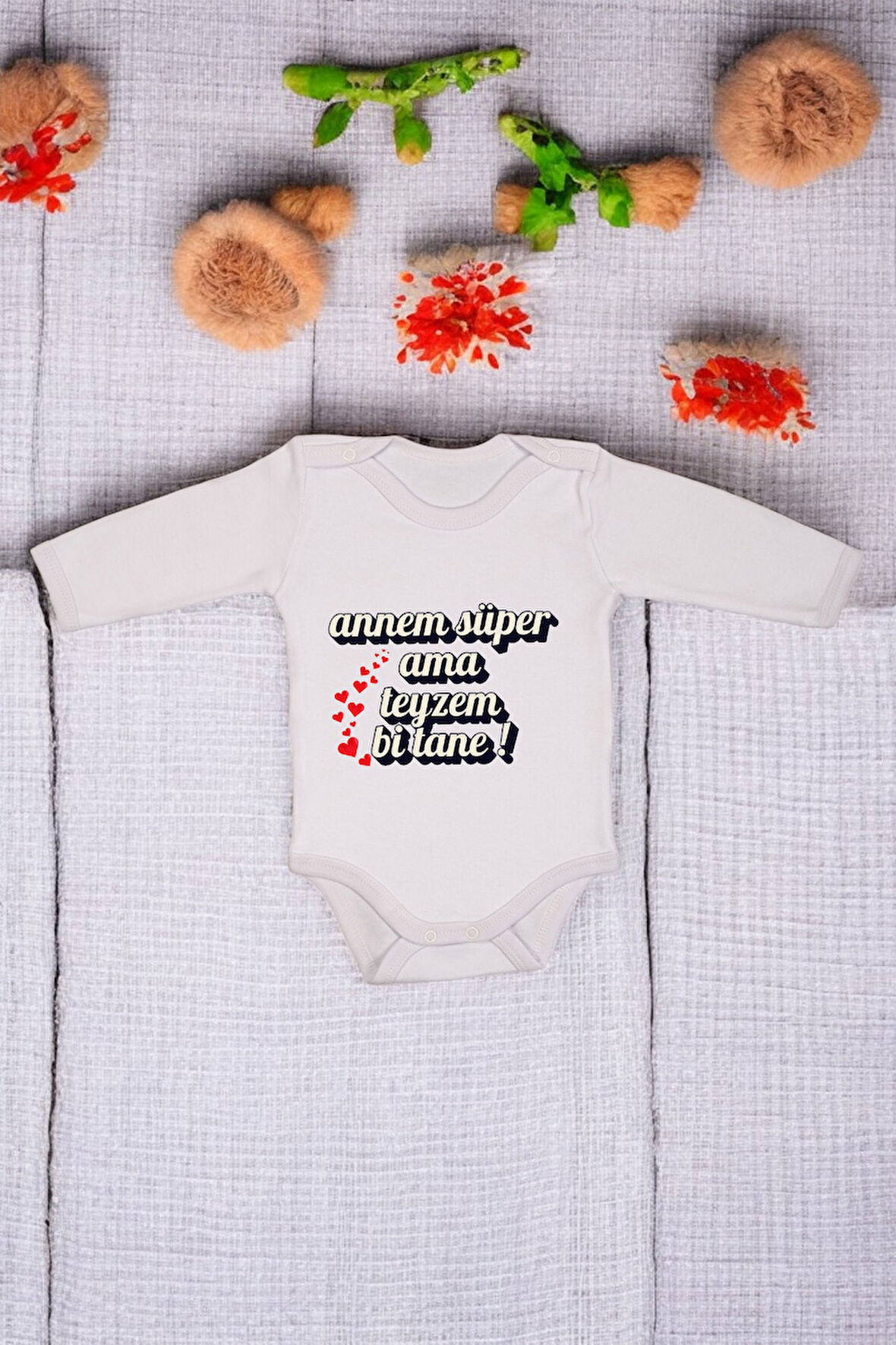 %100 Pamuk Teyzem Bi Tane Baskılı Zıbın & Body