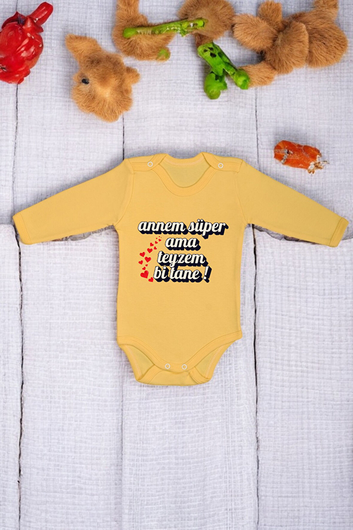 %100 Pamuk Teyzem Bi Tane Baskılı Zıbın & Body