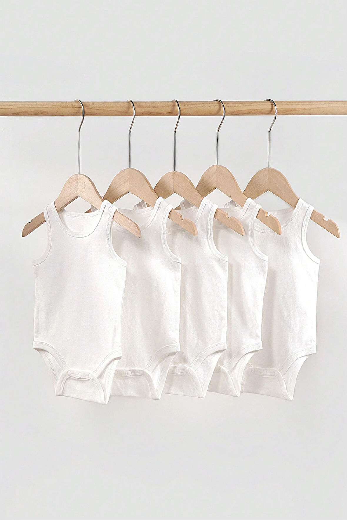 %100 Pamuk Askılı Yumuşak Doku 5'li Paket Zıbın