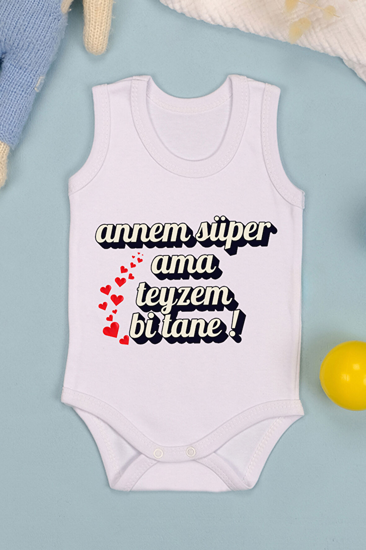 %100 Pamuk Teyzem Bi Tane Baskılı Zıbın & Body