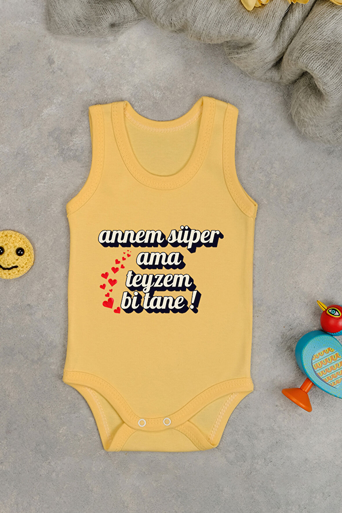 %100 Pamuk Teyzem Bi Tane Baskılı Zıbın & Body