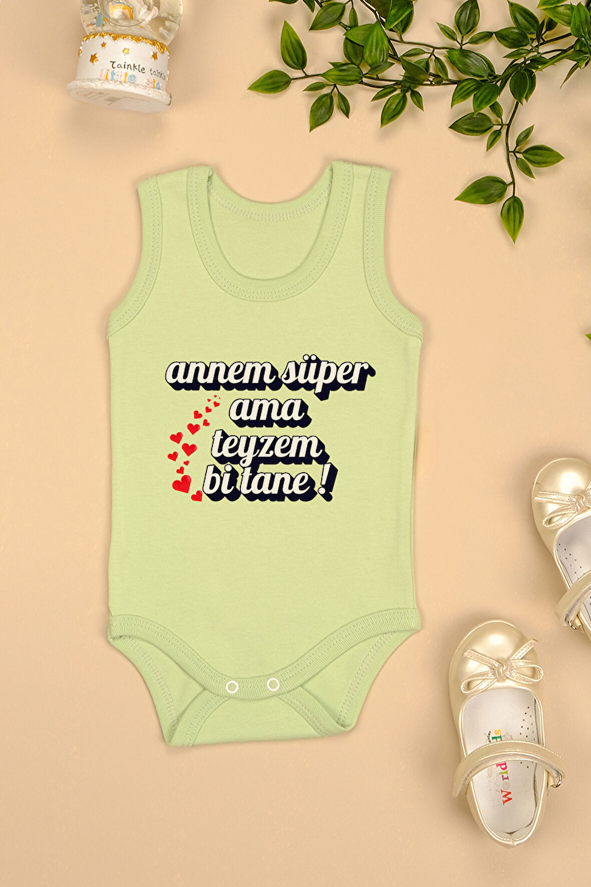 %100 Pamuk Teyzem Bi Tane Baskılı Zıbın & Body