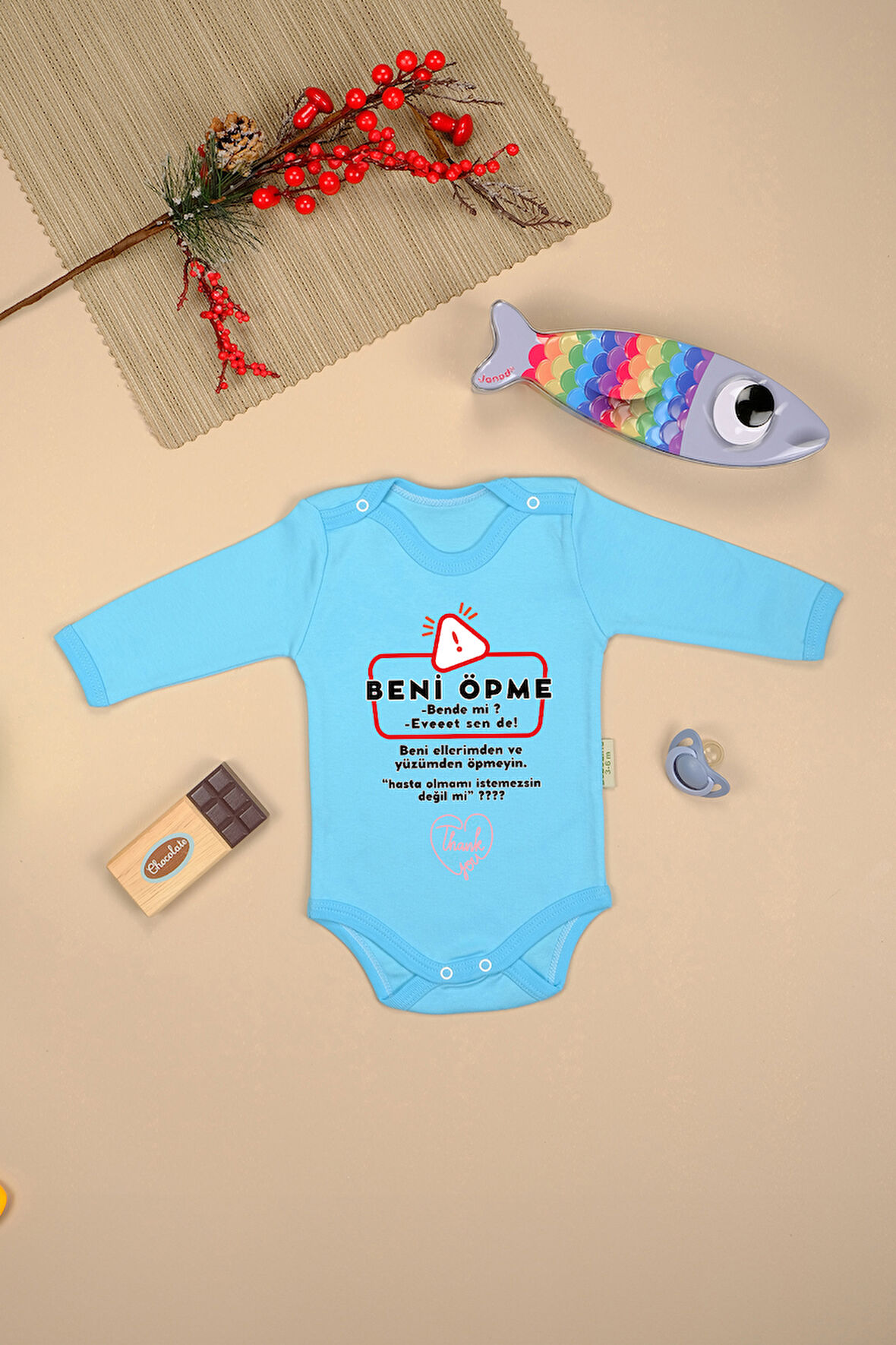 %100 Beni Öpme Baskılı Zıbın & Body