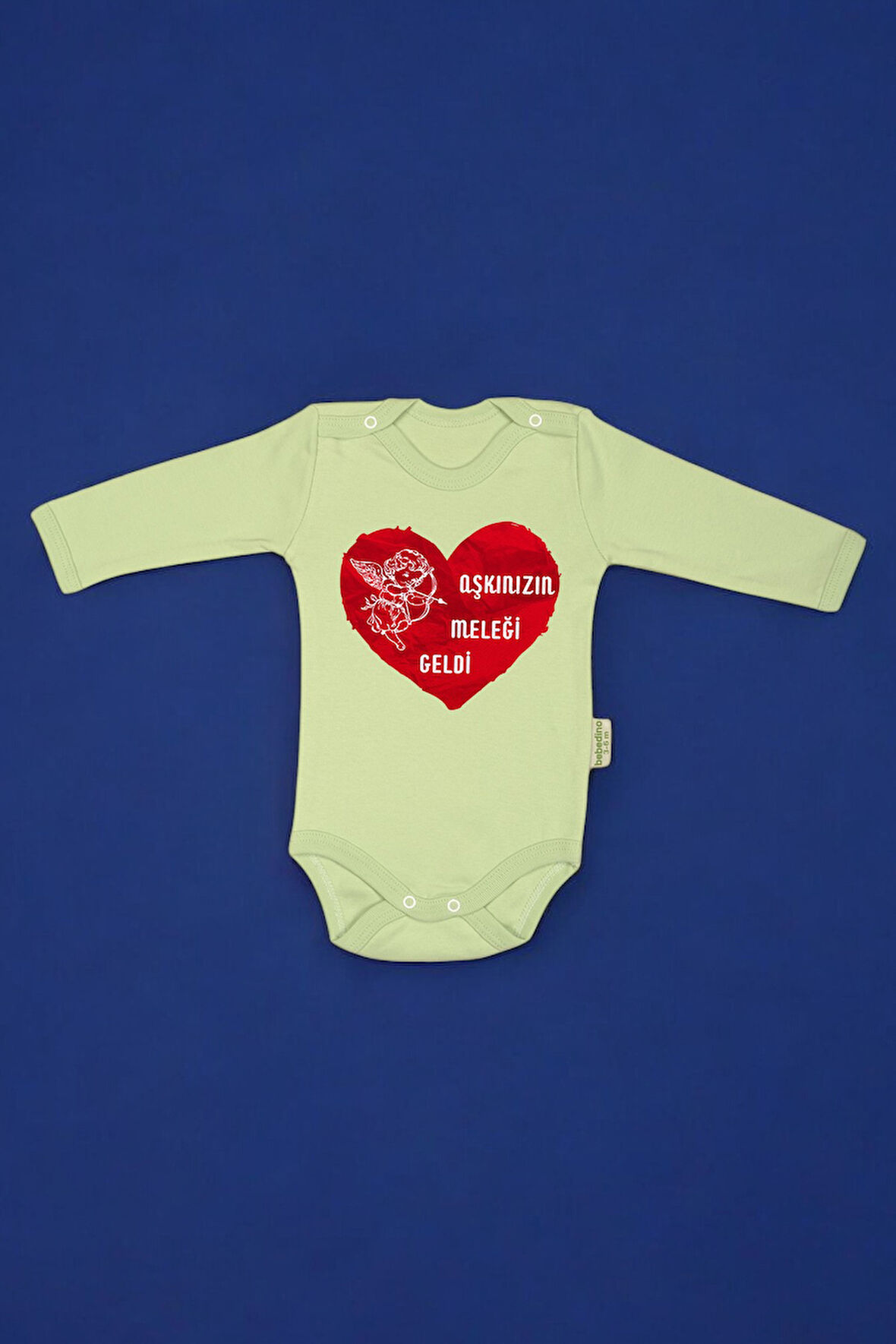 %100 Pamuk Aşkınızın Meleği Geldi Baskılı Zıbın & Body