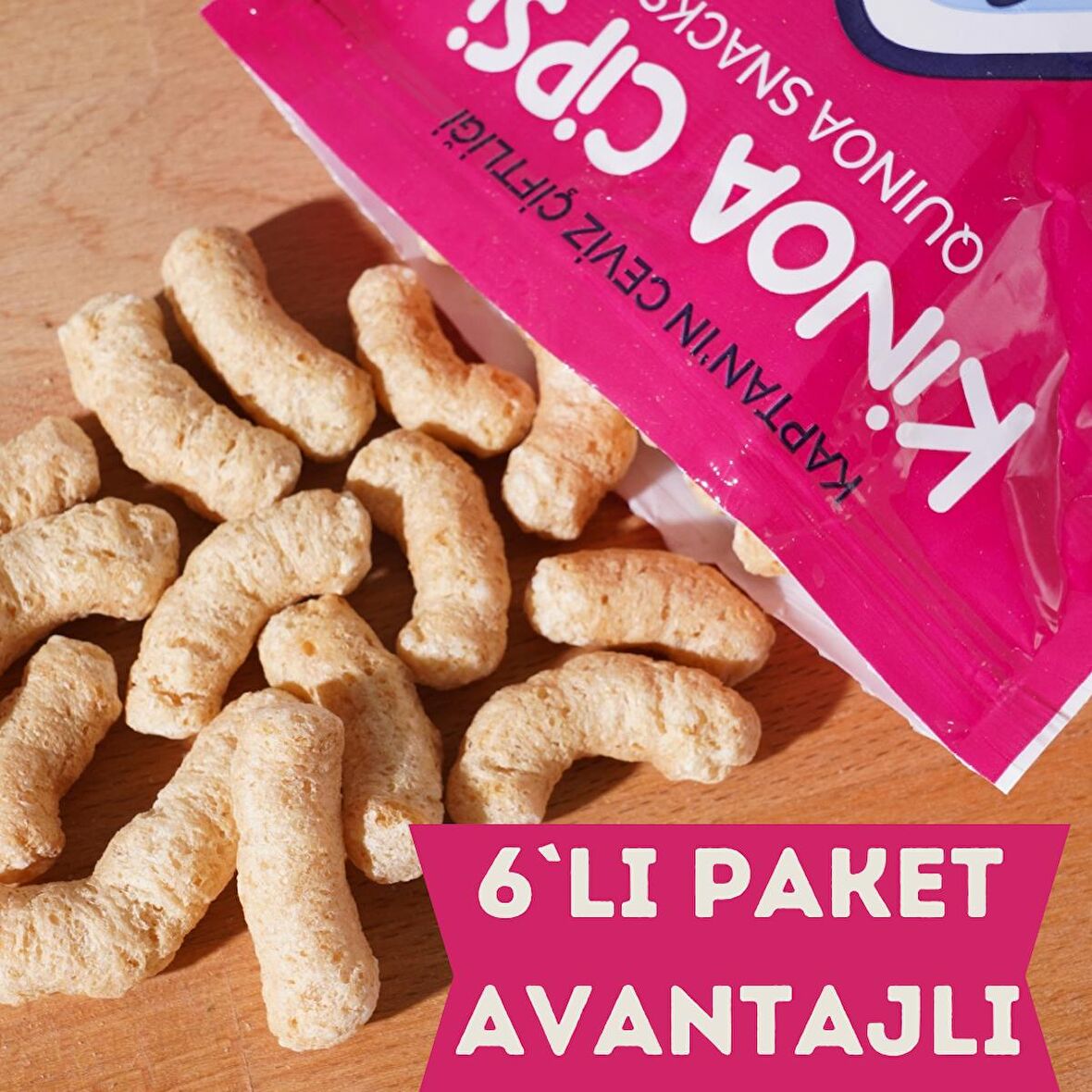 Glütensiz Vegan Sağlıklı Atıştırmalık Kinoa Cipsi X 6 Adet Avantajlı Paket