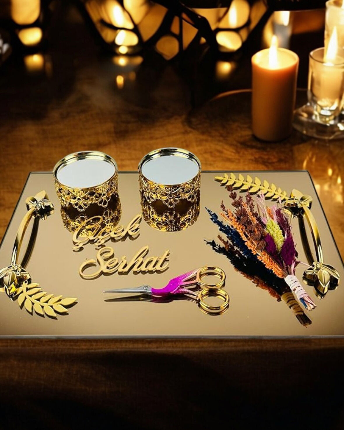 Cherish Gold Söz Nişan Tepsisi