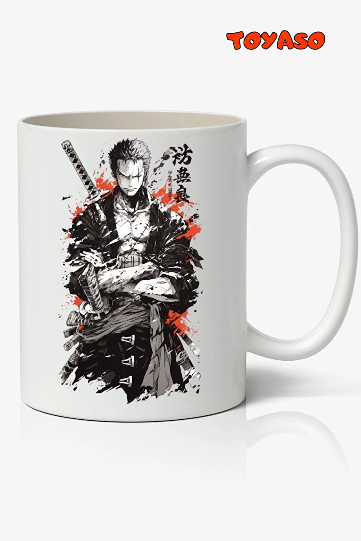 One Piece Roronoa Zoro Anime Temalı Beyaz Kupa Bardak Sevgiliye Arkadaşa Hediye