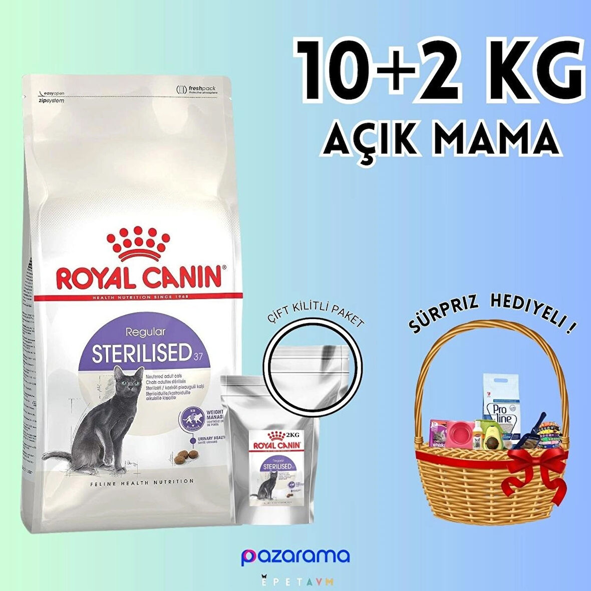 Royal Canin Sterilised 37 Kısırlaştırılmış Kedi Maması 12kg Açık Mama - HEDİYELİ PAKET