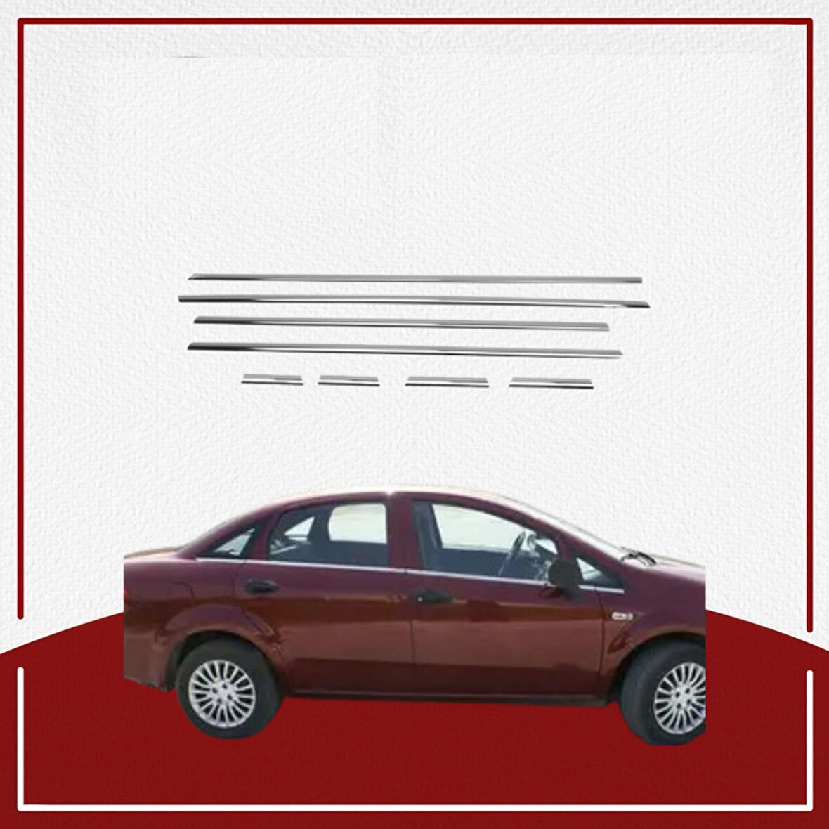 UNC  Fiat Linea Cam Çıtası 2007- Paslanmaz Çelik