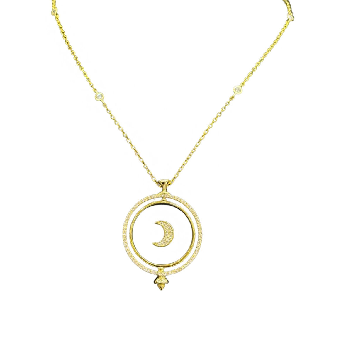 Masaliko Ay Gümüş Kolye Ms3244, 925 Ayar Kadın Gümüş Kolye,