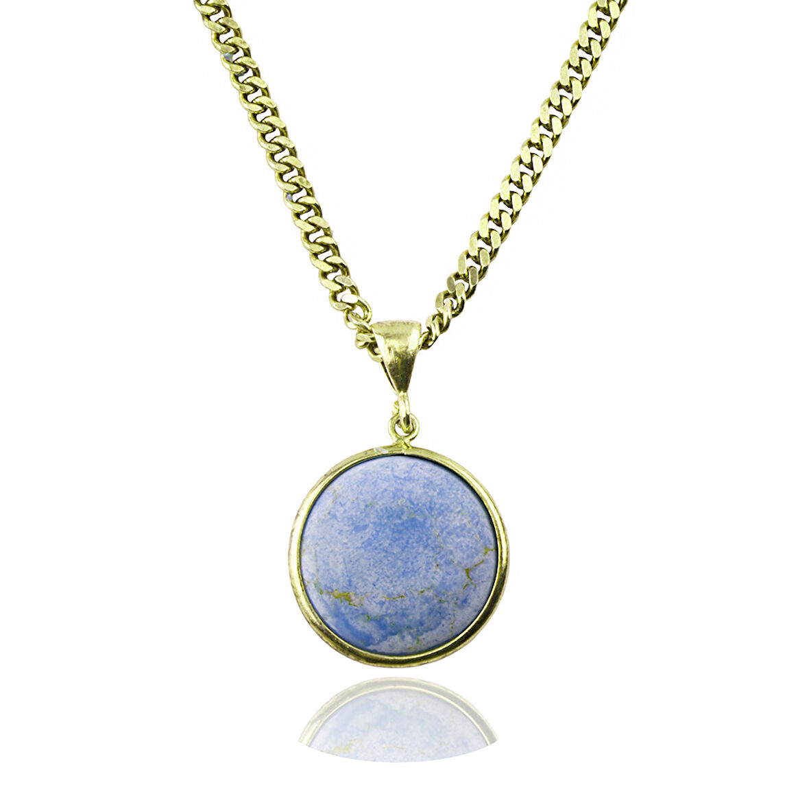 Masaliko Turkuaz Gümüş Kolye Ms3326, 925 Ayar Kadın Gümüş Kolye, Altın Kaplama