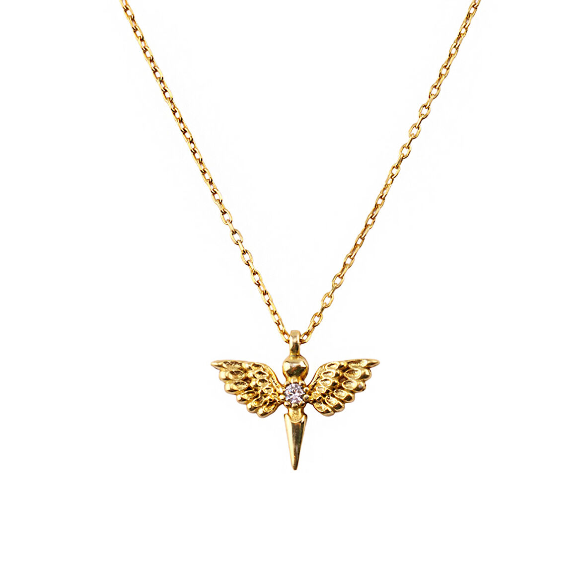 Masaliko Melek Gümüş Kolye Ms3349, 925 Ayar Kadın Gümüş Kolye, Altın Kaplama