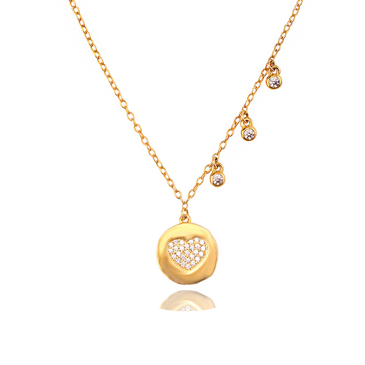 Masaliko Kalp Gümüş Kolye Ms3351, 925 Ayar Kadın Gümüş Kolye, İthal Ürün, Altın  Kaplama