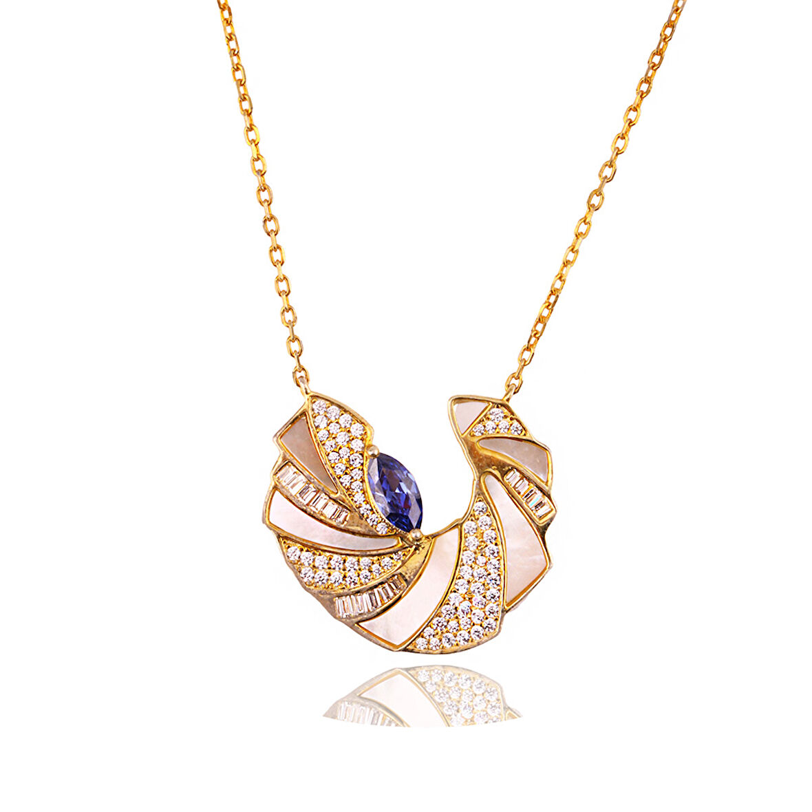 Masaliko Şık Gümüş Kolye Ms3361,  925 Ayar Kadın  Gümüş Kolye, Altın Kaplama