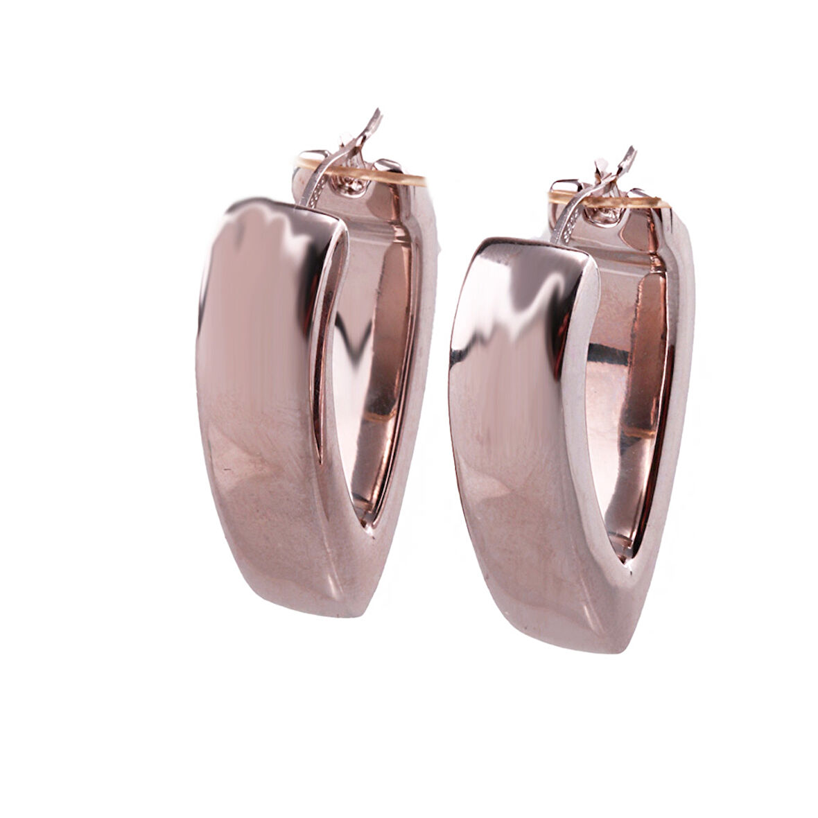 Masaliko Lui S 3 Kalp Şarnel Gümüş Küpe Ms3721, 925 Ayar Kadın Gümüş Küpe, İthal Ürün, Altın Kaplama