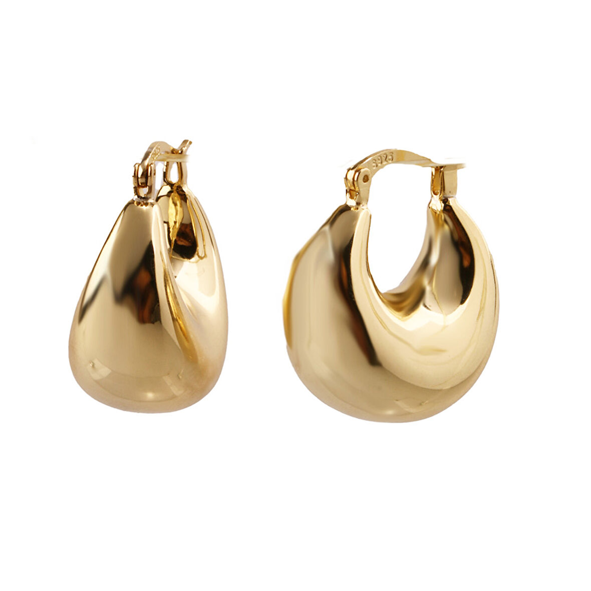 Masaliko Lui S 5 Halka Gümüş Küpe Ms3723, 925 Ayar Kadın Gümüş Küpe, Altın Kaplama, İthal Küpe